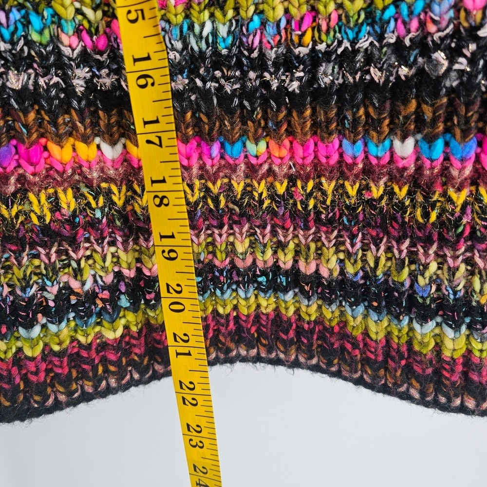 Anthropologie Piera Rainbow Knit Turtleneck Oversized Pullover Sweater XS - Picture 7 of 10